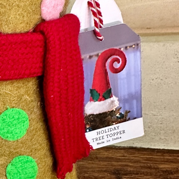 Sincerely Santa Holiday Tree Topper Gingerbread Man - Picture 2 of 4